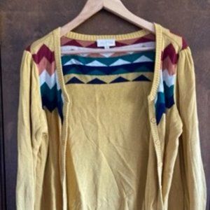 ModCloth You Heard That Bright Cardigan Yellow Size L
